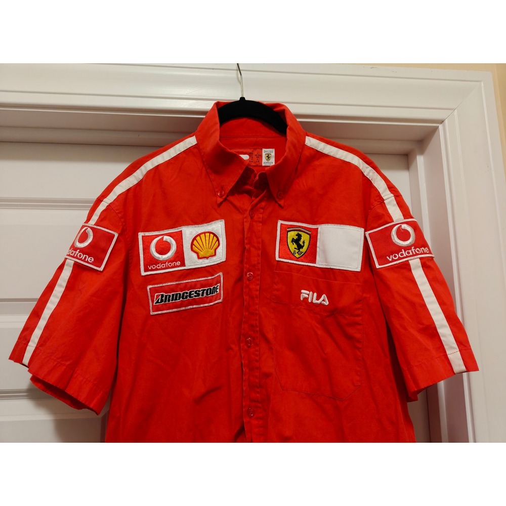 Fila Ferrari F1 Team Racing Shirt Red Short Sleeve Vo… - Gem